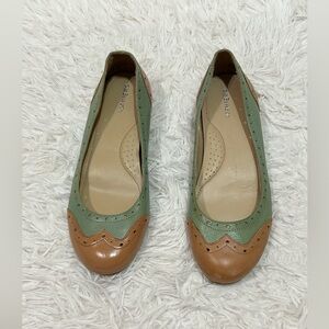 G.H.Bass & Co Women’s Green & Brown Slip On Ballet Flats Shoes Size 7.5M